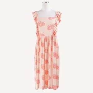 Kate Quinn Ruffled Peach Pinafore Dress (L)